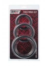 Набор из 3 чёрных эрекционных колец - ToyFa - в Домодедово купить с доставкой