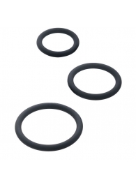 Набор из 3 чёрных эрекционных колец - ToyFa - в Домодедово купить с доставкой