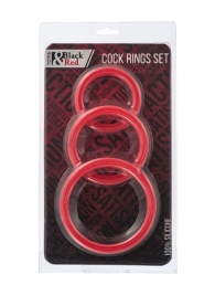 Набор из 3 красных эрекционных колец различного диаметра - ToyFa - в Домодедово купить с доставкой