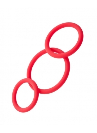 Набор из 3 красных эрекционных колец различного диаметра - ToyFa - в Домодедово купить с доставкой