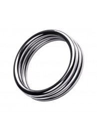 Металлическое эрекционное кольцо с рёбрышками размера L - ToyFa - в Домодедово купить с доставкой