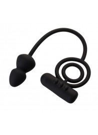 Чёрное эрекционное кольцо с вибропулькой и анальным хвостом - Erotist Adult Toys - в Домодедово купить с доставкой