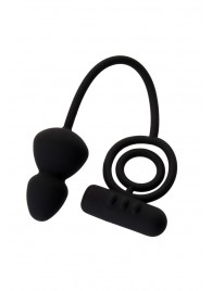 Чёрное эрекционное кольцо с вибростимулятором и анальным хвостом - Erotist Adult Toys - в Домодедово купить с доставкой