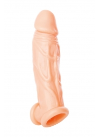 Телесная насадка на пенис с фиксацией мошонки - 18,5 см. - ToyFa - в Домодедово купить с доставкой