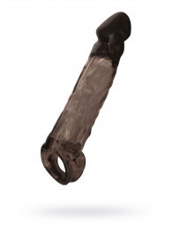 Чёрная насадка на пенис Tс подхватом - 19,5 см. - ToyFa - в Домодедово купить с доставкой