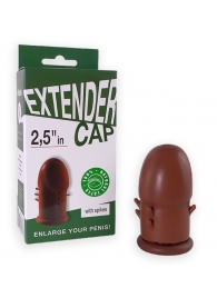 Коричневый латексный удлинитель пениса 2.5 in с шипиками - Sitabella - в Домодедово купить с доставкой