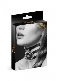 Чёрный тройной чокер с большим кольцом - Bijoux Pour Toi - купить с доставкой в Домодедово