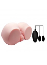 Телесный мастурбатор с двумя любовными тоннелями и вибрацией - Baile - в Домодедово купить с доставкой