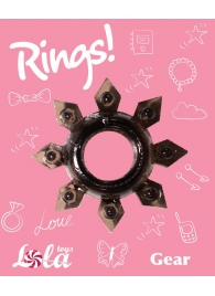 Чёрное эрекционное кольцо Rings Gear - Lola Games - в Домодедово купить с доставкой