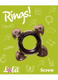 Чёрное эрекционное кольцо Rings Screw - Lola Games - в Домодедово купить с доставкой