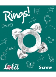 Прозрачное эрекционное кольцо Rings Screw - Lola Games - в Домодедово купить с доставкой