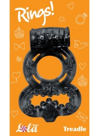 Чёрное эрекционное кольцо Rings Treadle с подхватом - Lola Games - в Домодедово купить с доставкой