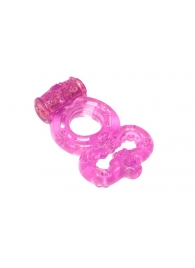 Розовое эрекционное кольцо Rings Treadle с подхватом - Lola Games - в Домодедово купить с доставкой