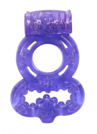 Фиолетовое эрекционное кольцо Rings Treadle с подхватом - Lola Games - в Домодедово купить с доставкой