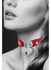 Красный чокер с замком в форме сердца - Bijoux Pour Toi - купить с доставкой в Домодедово