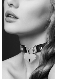 Черный чокер с замком в форме сердца - Bijoux Pour Toi - купить с доставкой в Домодедово