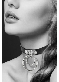 Черный чокер с двумя кольцами - Bijoux Pour Toi - купить с доставкой в Домодедово