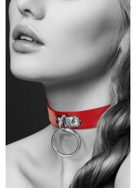 Красный узенький чокер с кольцом - Bijoux Pour Toi - купить с доставкой в Домодедово