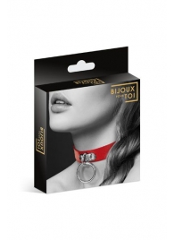Красный узенький чокер с кольцом - Bijoux Pour Toi - купить с доставкой в Домодедово