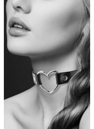 Чёрный чокер с кольцом в форме сердца - Bijoux Pour Toi - купить с доставкой в Домодедово