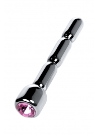 Серебристый уретральный плаг со стразом - 7 см. - ToyFa - купить с доставкой в Домодедово