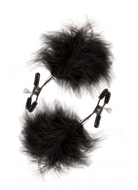 Зажимы для сосков с пухом FEATHERED NIPPLE CLAMPS - Blush Novelties - купить с доставкой в Домодедово