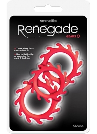 Набор из 3 красных эрекционных колец Renegade Gears - NS Novelties - в Домодедово купить с доставкой