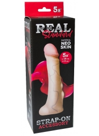 Реалистичная насадка с мошонкой REAL Standard - 18 см. - LOVETOY (А-Полимер) - купить с доставкой в Домодедово
