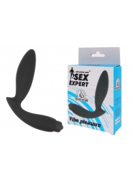 Чёрный вибростимулятор простаты Sex Expert Vibe Pleasure - Sex Expert - в Домодедово купить с доставкой