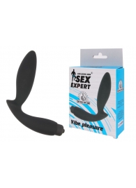 Чёрный вибростимулятор простаты Sex Expert Vibe Pleasure - Sex Expert - в Домодедово купить с доставкой