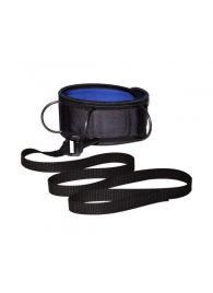 Чёрно-синий неопреновый ошейник с поводком - Sitabella - купить с доставкой в Домодедово