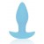 Голубая коническая анальная вибровтулка с ограничителем - 8,5 см. - Bior toys