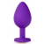 Фиолетовая анальная пробка Bling Plug Large с золотистым стразом - 9,5 см. - Blush Novelties - купить с доставкой в Домодедово