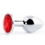 Серебристая анальная пробка с красным стразом - 7,2 см. - Anal Jewelry Plug - купить с доставкой в Домодедово