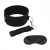 Черный ошейник с длинным поводком Collar and Leash Set - Lux Fetish - купить с доставкой в Домодедово