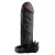 Чёрная вибронасадка с кольцом Vibrating Real Feel 2 Extension - 16 см. - Pipedream - в Домодедово купить с доставкой