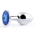 Анальное украшение BUTT PLUG  Small с синим кристаллом - 7 см. - Anal Jewelry Plug - купить с доставкой в Домодедово