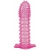 Гелевая розовая насадка с шипами - 12 см. - Toyfa Basic - в Домодедово купить с доставкой