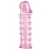 Гелевая розовая насадка на фаллос с шипами - 12 см. - Toyfa Basic - в Домодедово купить с доставкой