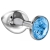 Большая серебристая анальная пробка Diamond Light blue Sparkle Large с голубым кристаллом - 8 см. - Lola Games - купить с доставкой в Домодедово