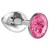 Малая серебристая анальная пробка Diamond Pink Sparkle Small с розовым кристаллом - 7 см. - Lola Games - купить с доставкой в Домодедово