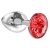Малая серебристая анальная пробка Diamond Red Sparkle Small с красным кристаллом - 7 см. - Lola Games - купить с доставкой в Домодедово