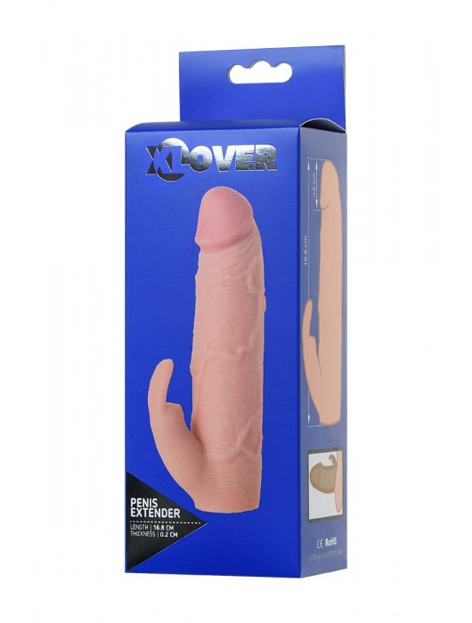 Телесная насадка Toyfa XLover для увеличения размера - 16,8 см. - ToyFa - в Домодедово купить с доставкой