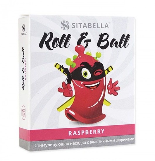 Стимулирующий презерватив-насадка Roll   Ball Raspberry - Sitabella - купить с доставкой в Домодедово