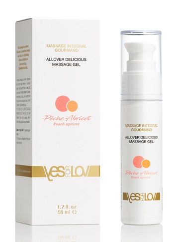 Универсальный массажный гель-смазка Allover Delicious Massage Gel с ароматом персика и аброкоса - 50 мл. - YESforLOV - купить с доставкой в Домодедово