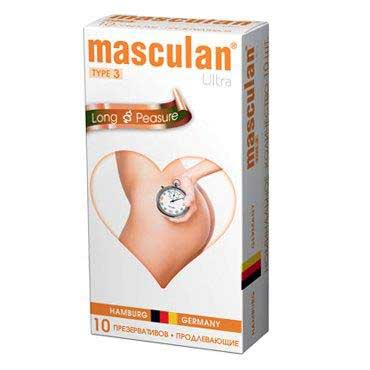 Розовые презервативы Masculan Ultra Long Pleasure с колечками, пупырышками и продлевающим эффектом - 10 шт. - Masculan - купить с доставкой в Домодедово
