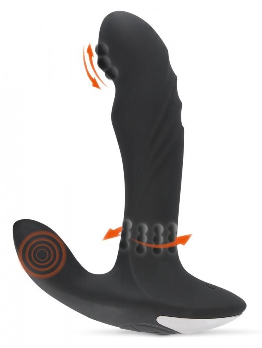 Черный вибромассажер простаты с функцией римминга Plug with Perineum Stimulator - 16,6 см. - Orion - в Домодедово купить с доставкой
