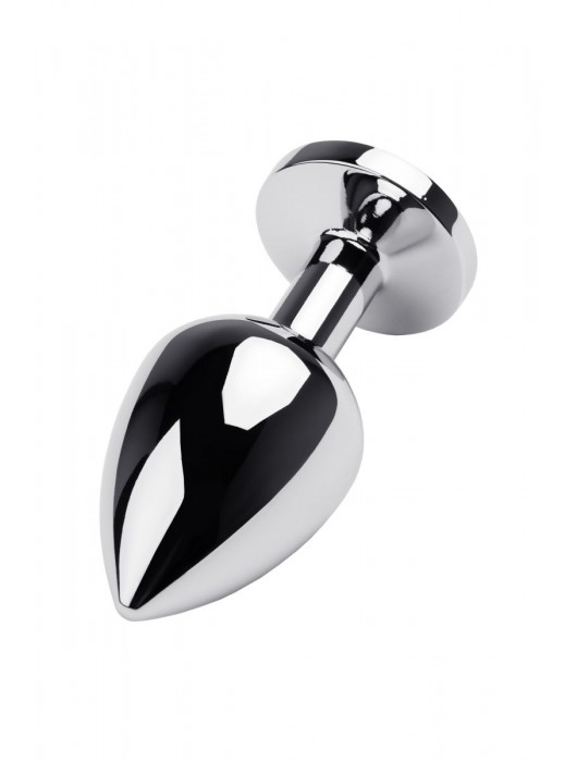 Серебристая коническая анальная пробка с красным кристаллом - 8 см. - ToyFa - купить с доставкой в Домодедово