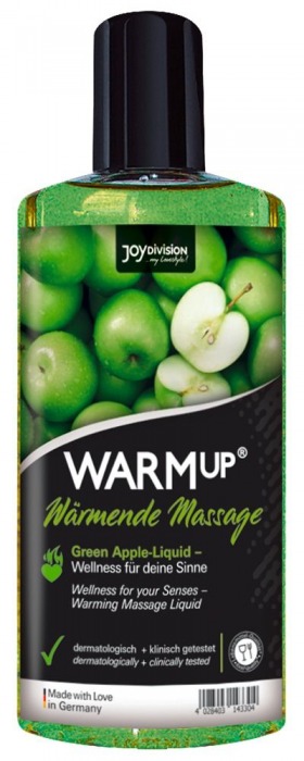 Массажное масло WARMup Green Apple с ароматом яблока - 150 мл. - Joy Division - купить с доставкой в Домодедово