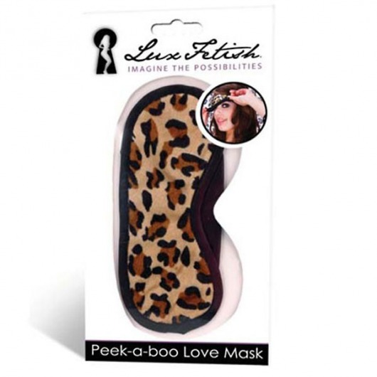 Леопардовая маска на глаза Peek-a-Boo - Lux Fetish - купить с доставкой в Домодедово